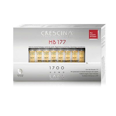 Crescina Transdermic Follicular Islands HB 177 Hair Booster Treatment for Hair Regrowth 1700 Men, 20 Vials