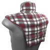 Organic Spelt Neck Crescent Pillow, Red Plaid Flannel view 1