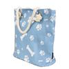 Premium Blue Canvas Shoulder Carrier Bag for Dogs and Cats, Paw and Bone Print, One Size view 2