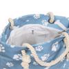 Premium Blue Canvas Shoulder Carrier Bag for Dogs and Cats, Paw and Bone Print, One Size view 3