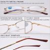 VEVESMUNDO Folding Reading Glasses with Blue-Light Filter, Silver, +1.5, with Case view 4