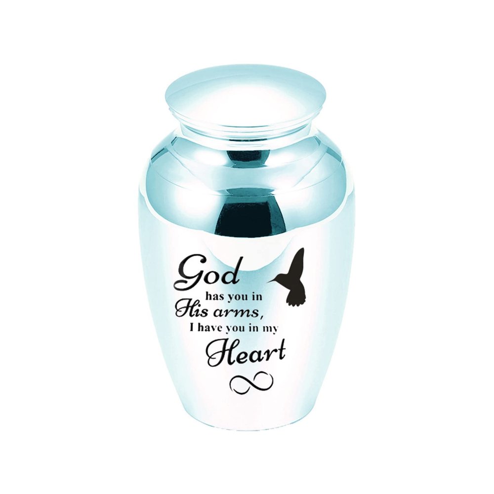 LZHLMCL Pet Cremation Keepsake Urn Pendant, Light Blue, 70 x 45 mm