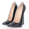 APOTIKENBST 18 cm Pointed-Toe Thin-Heel High Heels, Black, Size 45 view 1