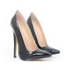 APOTIKENBST 18 cm Pointed-Toe Thin-Heel High Heels, Black, Size 45 view 3