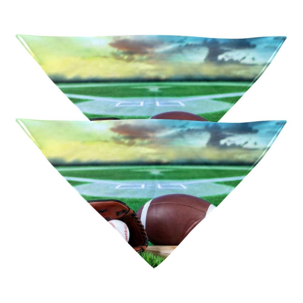 Dog Bandanas, American Football Pattern, 2-Pack