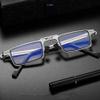 BDXZJ Ultra-Light Titanium Screwless Foldable Reading Glasses, Anti-Blue-Light, Progressive, Square, +1.50 view 2