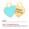 Personalized Heart-Shaped Dog Tag, Stainless Steel, Gold, Blue, Size S view 2