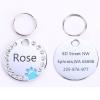 Personalized Blue Pet ID Tag, 25 mm, Custom Engraved Metal Collar Pendant view 1