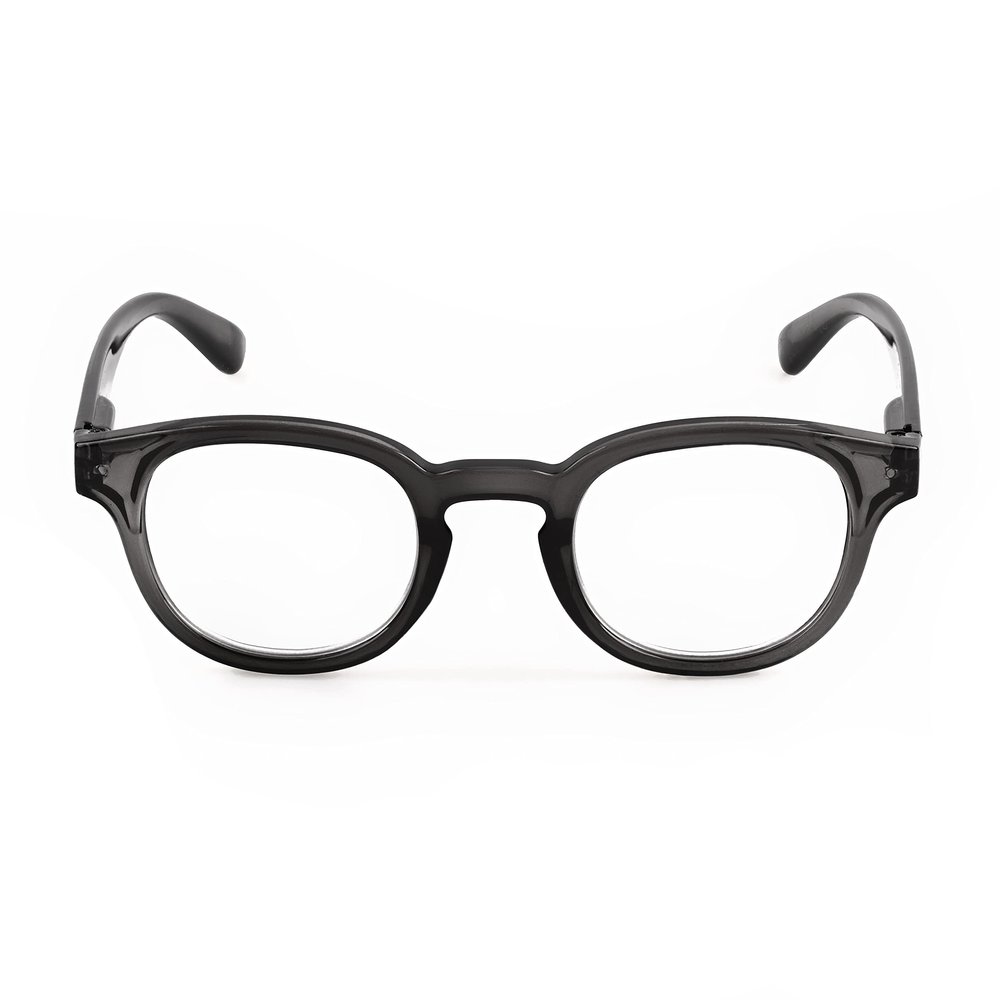 Contacta Hipstyle Bebop Reading Glasses for Women and Men, Gray, +2.50 Diopters