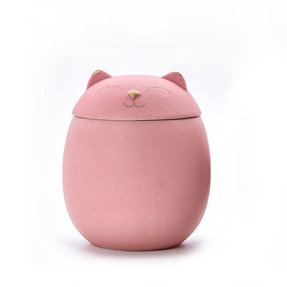 HLGQ Pink Cat-Shaped Ash Urn, 500 mL