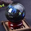 ZHDECOR Natural Labradorite Healing Crystal Ball with Stand, 7 cm view 3