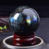 ZHDECOR Natural Labradorite Healing Crystal Ball with Stand, 7 cm view 4