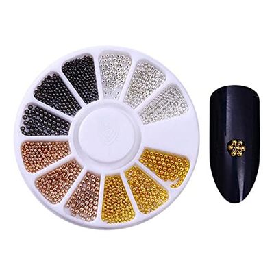 DUPU Mixed-Color AB Nail Rhinestones, Irregular Pearl Nail Gems for Nail Art Decorations