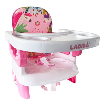Ladida Pink Unicorn Foldable Baby Seat with Removable Tray