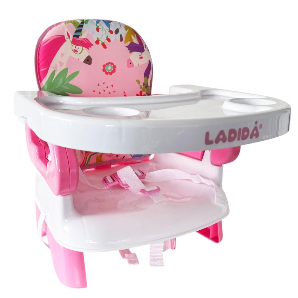 Ladida Pink Unicorn Foldable Baby Seat with Removable Tray