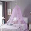 MISSMAO Mosquito Net Canopy for Baby Bed, Princess Tent with Star Garland, Purple view 2