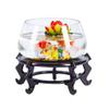 FURUIWUFENG Desktop Transparent Glass Aquarium with Base, Small Fish/Turtle Tank Kit view 1