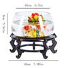 FURUIWUFENG Desktop Transparent Glass Aquarium with Base, Small Fish/Turtle Tank Kit view 2