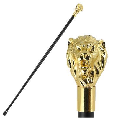 Vintage-Style Walking Cane with Lion Head Design, 90 cm