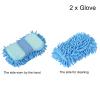 sourcing map 2-Piece Chenille Microfiber Cleaning Mitts, Light Blue view 3
