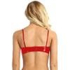 ranrann Women's Faux Leather Wireless Push-Up Bra Bralette, Wetlook Lingerie, Red, 3XL view 2