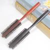 Ailovone Small Round Hair Brushes, 2-Pack, Boar Bristle and Nylon, with Wooden Handles view 4