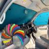 Window Sunshade Set Compatible with Vauxhall Movano (2010–2021), Front Set, Purple-Tinted Reverse Side, Reversible and Thermal view 3