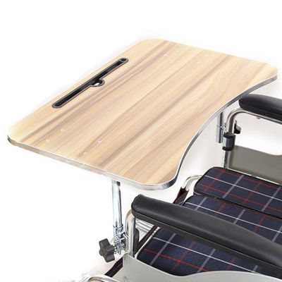 BrightFootBook Removable Wooden Wheelchair Tray with Phone Stand and Card Slot