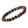 Frienemy Natural Red Tiger Eye Crystal Stone Bracelet, 8 mm Diamond-Cut Beads, for Reiki Healing and Crystal Healing, Red view 1