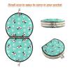 Vnurnrn Cyan Blue Panda Makeup Compact Mirror for Handbags, Foldable Travel Pocket Mirror view 3