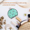 Vnurnrn Cyan Blue Panda Makeup Compact Mirror for Handbags, Foldable Travel Pocket Mirror view 4