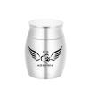 LZHLMCL 40 mm Cat Urn Memorial Charm with Angel Wings, Silver view 1
