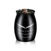 MeMeDIY Stainless Steel Mini Urn for Dogs, Cats & Humans, Personalized Engraved Waterproof Memorial Urn, Birthstone (Black, Color Photo, Custom Styles) view 1
