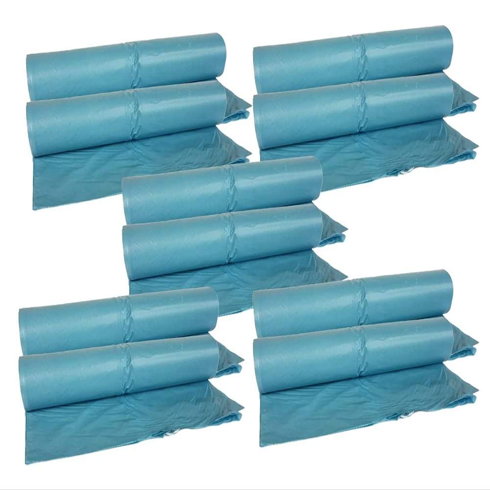 hocz 120-Liter Trash Bags, 1 Roll, 25 Bags, Extra Tear-Resistant, Type 900 Blue, LDPE