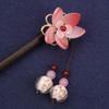 qbodp Wooden Hair Sticks with Pink Lotus view 2
