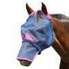Weatherbeeta ComFiTEC Deluxe Horse Fly Mask with Nose Cover, Small Pony, Navy/Purple view 1