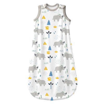 Mosebears Baby Sleeping Bag for Summer and Spring, 1.0 TOG, Sleeveless, Rhinoceros, 6–12 Months