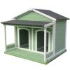 Large Wooden Dog House, Green, 117 x 78 x 99 cm view 1