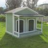 Large Wooden Dog House, Green, 117 x 78 x 99 cm view 2