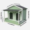 Large Wooden Dog House, Green, 117 x 78 x 99 cm view 4