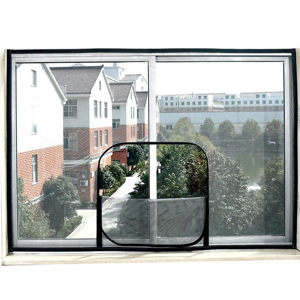 Yuing Cat Safety Net for Windows, Double Zipper, Self-Adhesive