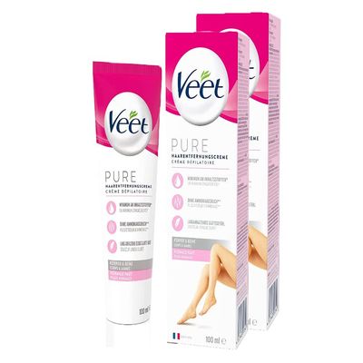 Veet Silk & Fresh Hair Removal Cream for Normal Skin, 200 ml (2 x 100 ml)