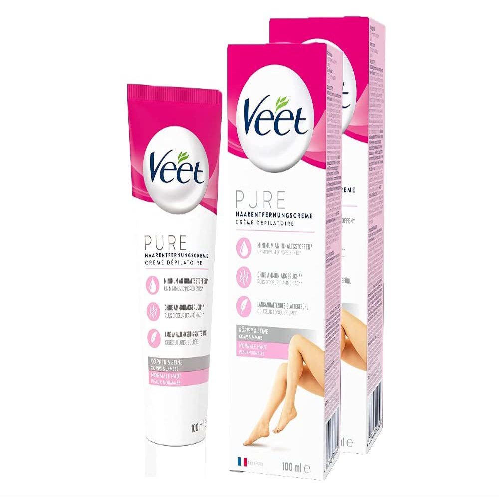 Veet Silk & Fresh Hair Removal Cream for Normal Skin, 200 ml (2 x 100 ml)