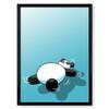 artboxONE Framed Poster, Black Frame, 18 x 13 cm, Sleeping Panda for Children view 2