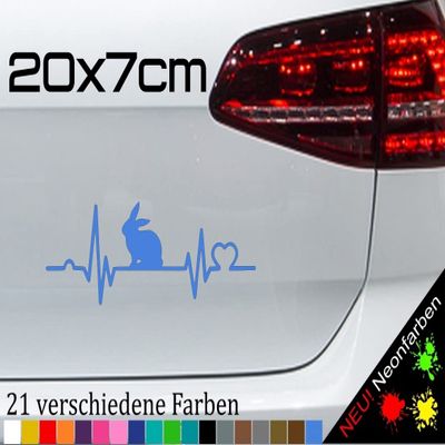 Heartbeat Bunny Sticker 20x7cm in 21 Colors