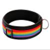 Buddypack Rainbow Wide, Soft-Padded Dog Collar (Black, S/M) view 3