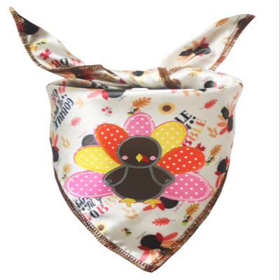 Petitebelle Dog Bandana, Turkey, Rainbow Colors, Size S, White