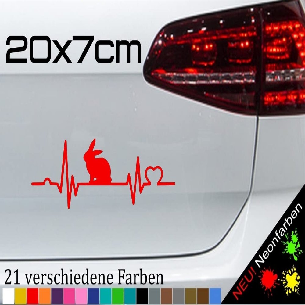 Heartbeat Bunny Sticker 20x7cm in 21 Colors