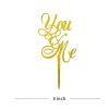 You and Me Wedding Cake Topper, Gold Glitter view 2
