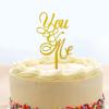 You and Me Wedding Cake Topper, Gold Glitter view 3